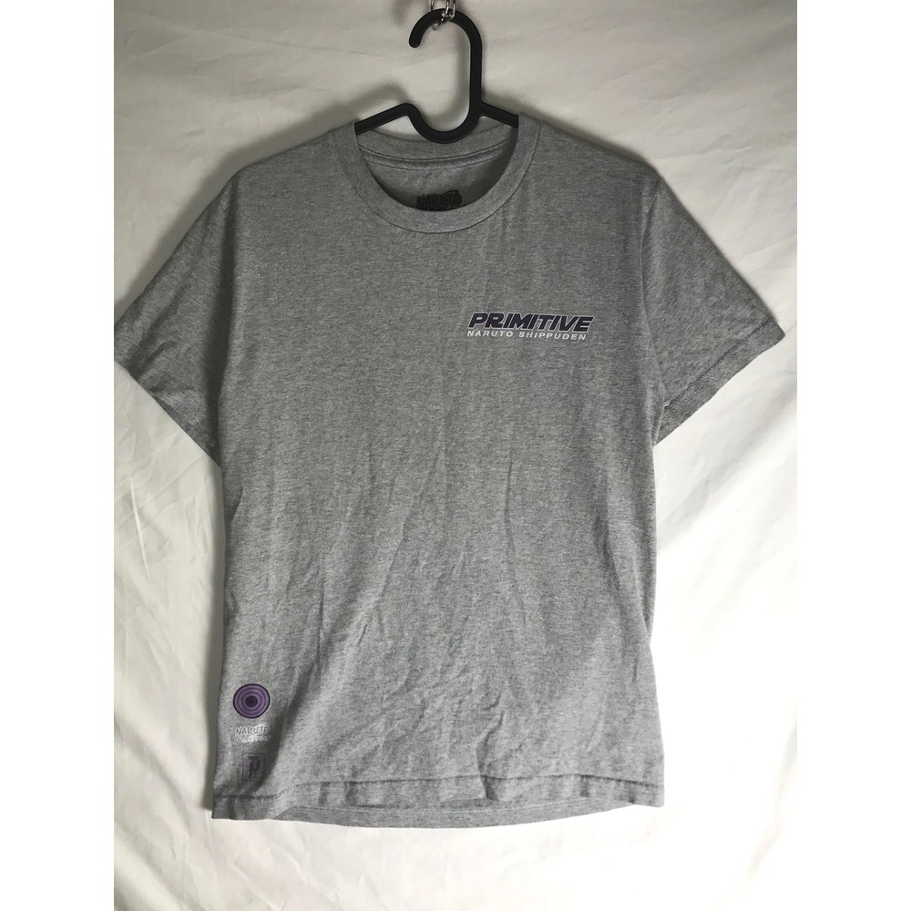 Primitive Naruto Shippuden Madara Uchiha T-Shirt Grey Mens Small Anime Tee